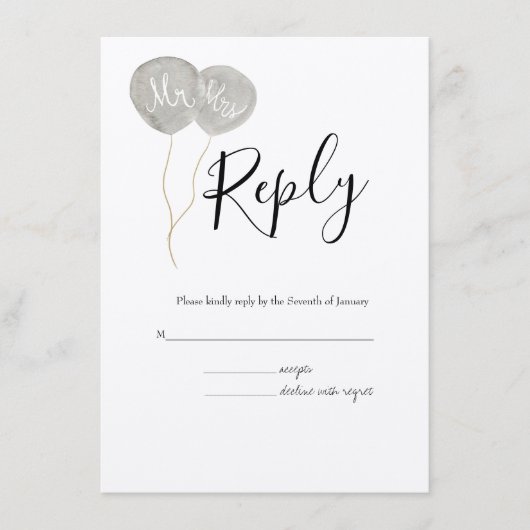 Carte D'accompagnement Mariage RSVP Botanique Ressort Aquarelle (Devant)