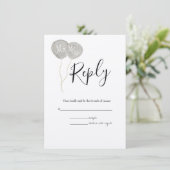 Carte D'accompagnement Mariage RSVP Botanique Ressort Aquarelle (Debout devant)