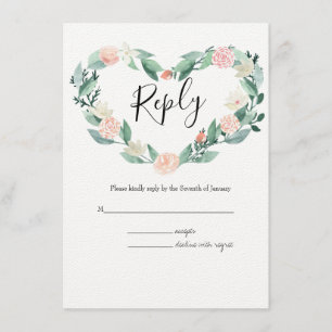 Carte D'accompagnement Mariage RSVP Botanique Ressort Aquarelle
