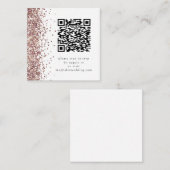 Carte D'accompagnement Mariage RSVP code QR pailleté or rose (Devant / Derrière)