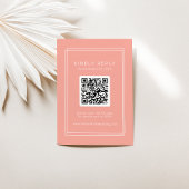 Carte D'accompagnement Mariage RSVP de code QR Peach minimal