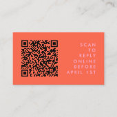 Carte D'accompagnement Mariage RSVP de code QR rouge brillant (Devant)