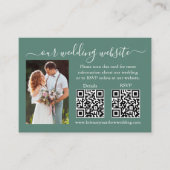 Carte D'accompagnement Mariage RSVP Détails Photo 2 QR Eucalyptus Vert (Devant)