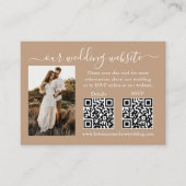 Carte D'accompagnement Mariage RSVP Détails Photo 2 QR Taupe (Devant)