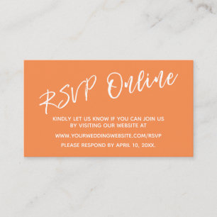 Carte D'accompagnement Mariage RSVP écriture manuscrite en ligne Orange C