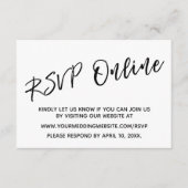 Carte D'accompagnement Mariage RSVP en ligne écriture Décontractée (Devant)