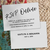 Carte D'accompagnement Mariage RSVP en ligne écriture Décontractée