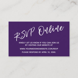 Carte D'accompagnement Mariage RSVP en ligne écriture manuscrite Décontra