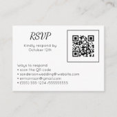 Carte D'accompagnement Mariage RSVP en ligne QR Code photo (Devant)