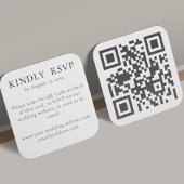 Carte D'accompagnement Mariage RSVP En Ligne Sur Le Site Avec Code QR