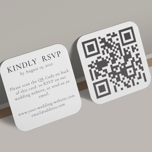 Carte D'accompagnement Mariage RSVP En Ligne Sur Le Site Avec Code QR
