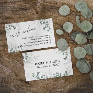 Carte D'accompagnement Mariage RSVP en ligne verdure Élégant Contemporain