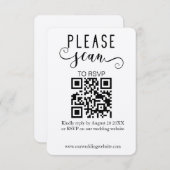 Carte D'accompagnement Mariage RSVP Kraft QR Code moderne et élégant (Devant / Derrière)