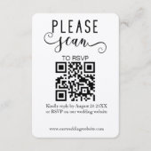 Carte D'accompagnement Mariage RSVP Kraft QR Code moderne et élégant (Devant)