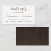 Carte D'accompagnement Mariage RSVP Mariage en bois rustique (Devant / Derrière)