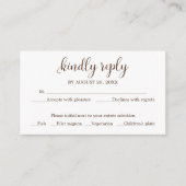 Carte D'accompagnement Mariage RSVP Mariage en bois rustique (Devant)
