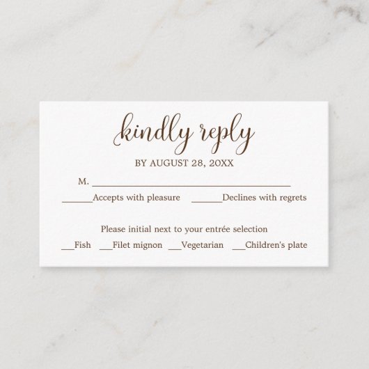 Carte D'accompagnement Mariage RSVP Mariage en bois rustique (Devant)