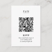 Carte D'accompagnement Mariage RSVP Minimal Chic QR Code (Devant)
