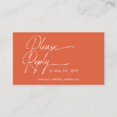 Carte D'accompagnement Mariage RSVP moderne orange code QR (Devant)