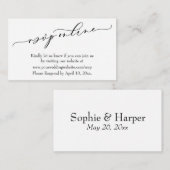 Carte D'accompagnement Mariage RSVP Online Elegant Luxury Script (Devant / Derrière)