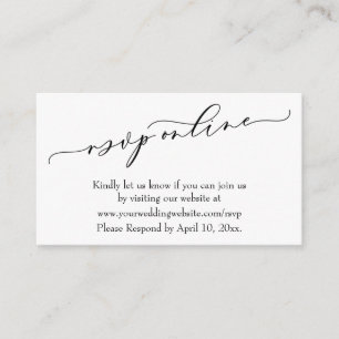 Carte D'accompagnement Mariage RSVP Online Elegant Luxury Script