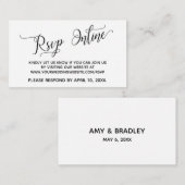 Carte D'accompagnement Mariage RSVP Online Elegant Script (Devant / Derrière)