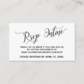 Carte D'accompagnement Mariage RSVP Online Elegant Script (Devant)
