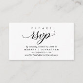 Carte D'accompagnement Mariage RSVP par téléphone ou par courriel réponse (Devant)