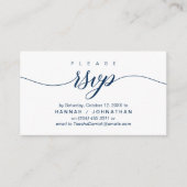 Carte D'accompagnement Mariage RSVP par téléphone ou par courriel réponse (Devant)