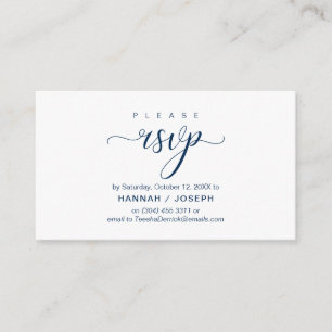 Carte D'accompagnement Mariage RSVP par téléphone ou par courriel réponse