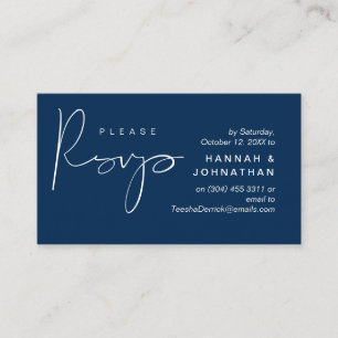 Carte D'accompagnement Mariage RSVP par téléphone ou par courriel réponse