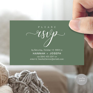Carte D'accompagnement Mariage RSVP par téléphone ou par courriel réponse