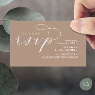 Carte D'accompagnement Mariage RSVP par téléphone ou par courriel réponse