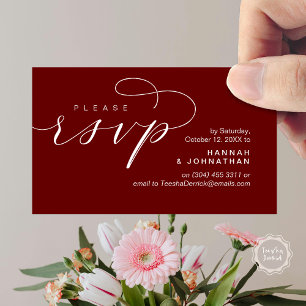 Carte D'accompagnement Mariage RSVP par téléphone ou par courriel réponse