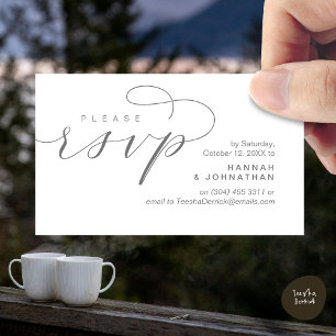 Carte D'accompagnement Mariage RSVP par téléphone ou par courriel réponse