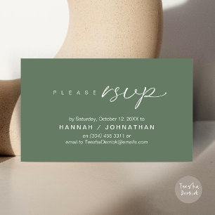 Carte D'accompagnement Mariage RSVP par téléphone ou par courriel réponse