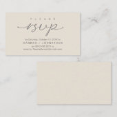 Carte D'accompagnement Mariage RSVP par téléphone ou par courriel réponse (Devant / Derrière)