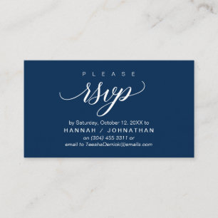 Carte D'accompagnement Mariage RSVP par téléphone ou par courriel réponse