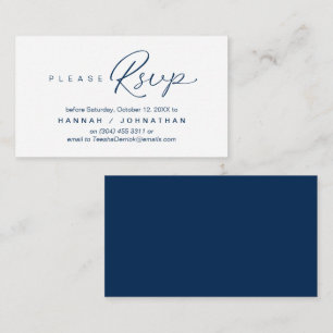 Carte D'accompagnement Mariage RSVP par téléphone ou par courriel réponse