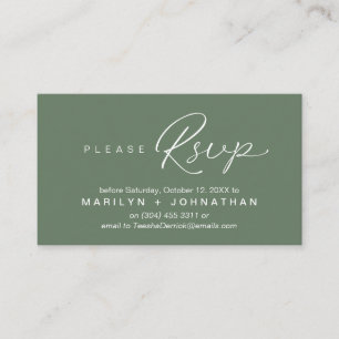 Carte D'accompagnement Mariage RSVP par téléphone ou par courriel réponse