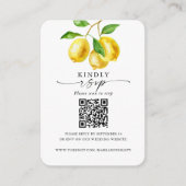 Carte D'accompagnement Mariage RSVP QR Code Citron Citrus (Devant)
