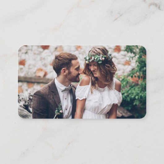 Carte D'accompagnement Mariage RSVP QR Code et script photo S'il vous pla (Dos)