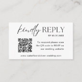 Carte D'accompagnement Mariage RSVP QR Code Minimaliste (Devant)