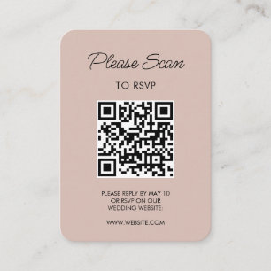Carte D'accompagnement Mariage RSVP, QR Code Moderne Minimaliste Simple