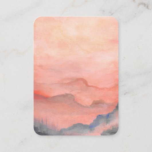 Carte D'accompagnement Mariage RSVP QR Code Sunset Mountain (Dos)