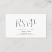 Carte D'accompagnement Mariage RSVP, répondre, Script minimaliste (Devant)