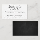 Carte D'accompagnement Mariage RSVP Rustic Chalkboard Mariage (Devant / Derrière)