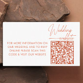 Carte D'accompagnement Mariage RSVP Texte orange moderne code QR