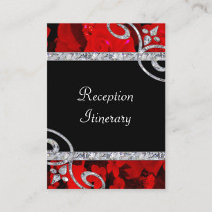 Carte D'accompagnement Mariage Ruby Red Roses & Diamond Swils