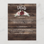 Carte D'accompagnement Mariage rustique au eucalyptus et au bourgogne (Devant)
